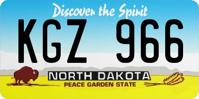 ND license plate KGZ966