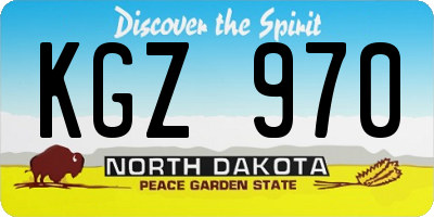 ND license plate KGZ970
