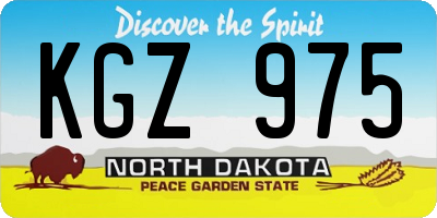 ND license plate KGZ975