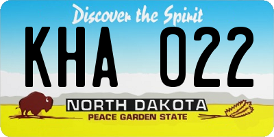 ND license plate KHA022