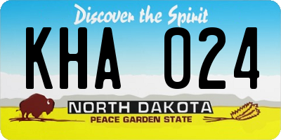 ND license plate KHA024