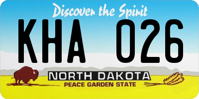 ND license plate KHA026