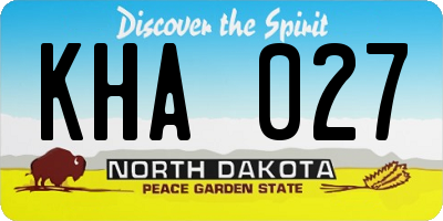 ND license plate KHA027
