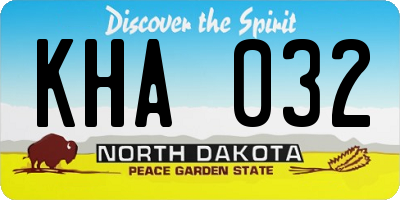 ND license plate KHA032