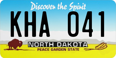 ND license plate KHA041