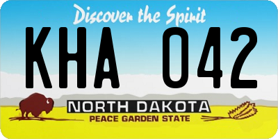 ND license plate KHA042