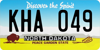 ND license plate KHA049