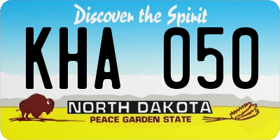 ND license plate KHA050