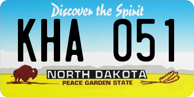 ND license plate KHA051
