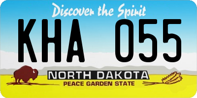 ND license plate KHA055
