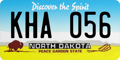 ND license plate KHA056