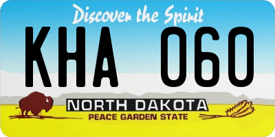 ND license plate KHA060