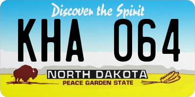 ND license plate KHA064