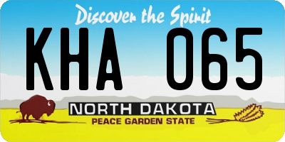 ND license plate KHA065