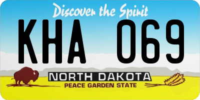 ND license plate KHA069