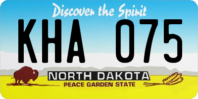 ND license plate KHA075