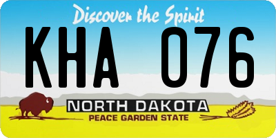 ND license plate KHA076