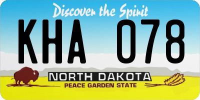 ND license plate KHA078