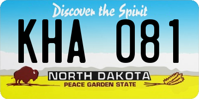 ND license plate KHA081