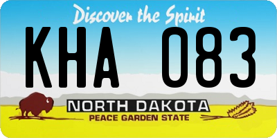 ND license plate KHA083