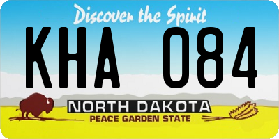 ND license plate KHA084