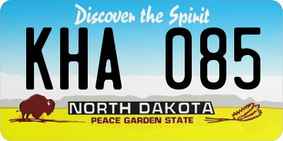 ND license plate KHA085