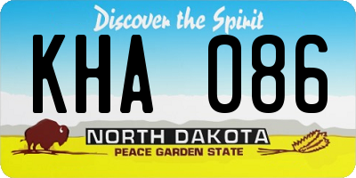 ND license plate KHA086