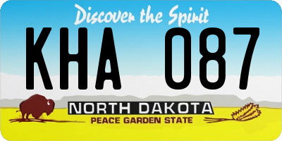ND license plate KHA087