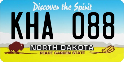 ND license plate KHA088