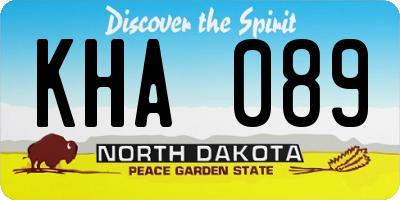 ND license plate KHA089
