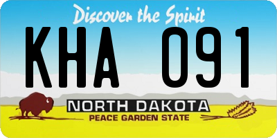 ND license plate KHA091