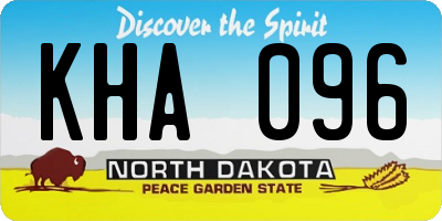 ND license plate KHA096