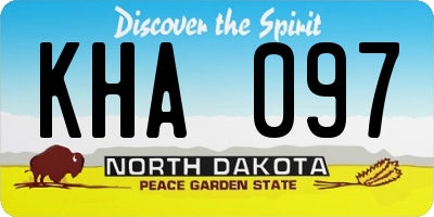 ND license plate KHA097