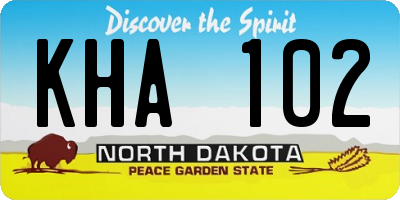 ND license plate KHA102