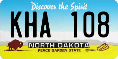 ND license plate KHA108