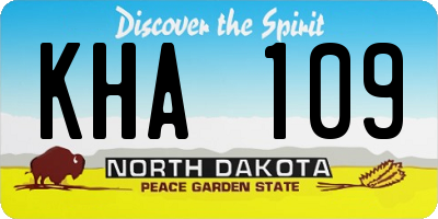 ND license plate KHA109