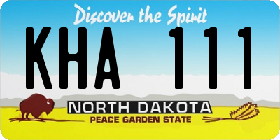 ND license plate KHA111