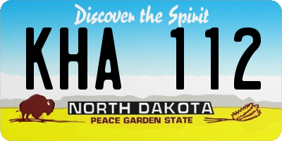 ND license plate KHA112
