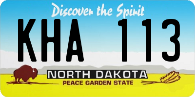 ND license plate KHA113
