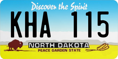 ND license plate KHA115