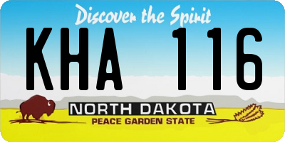 ND license plate KHA116