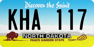 ND license plate KHA117