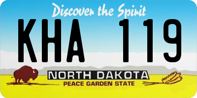ND license plate KHA119