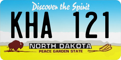 ND license plate KHA121