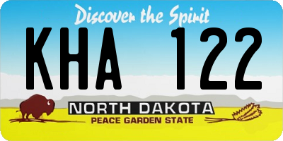 ND license plate KHA122