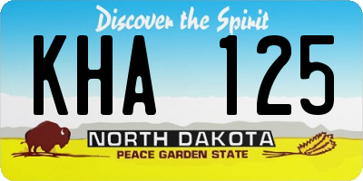 ND license plate KHA125