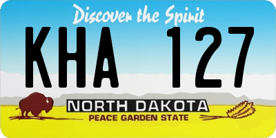 ND license plate KHA127