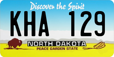 ND license plate KHA129