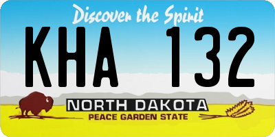 ND license plate KHA132