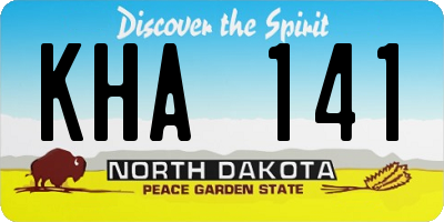 ND license plate KHA141